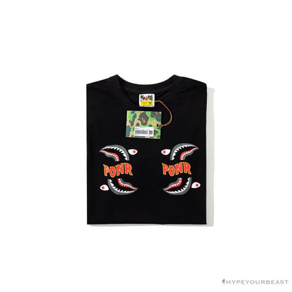 BAPE Shark Head PONR Tee Shirt 'BLACK'
