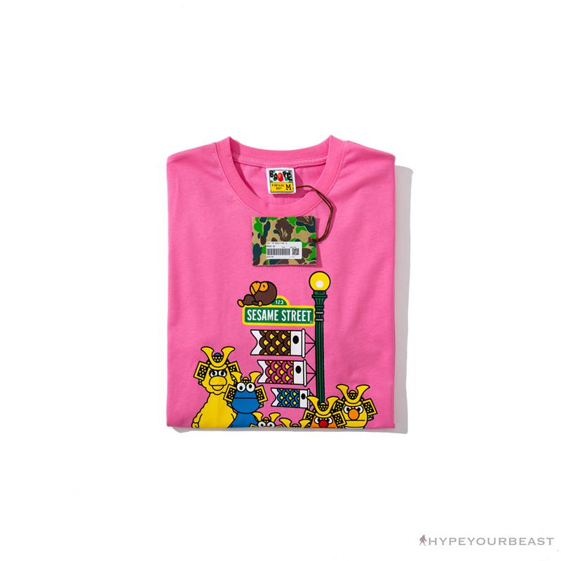 BAPE Baby Milo Sesame Street Carp Streamer Tee Shirt 'PINK'