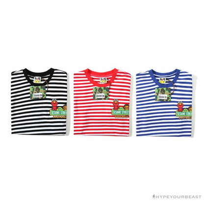 BAPE Baby Milo Sesame Street Striped Tee Shirt 'RED'