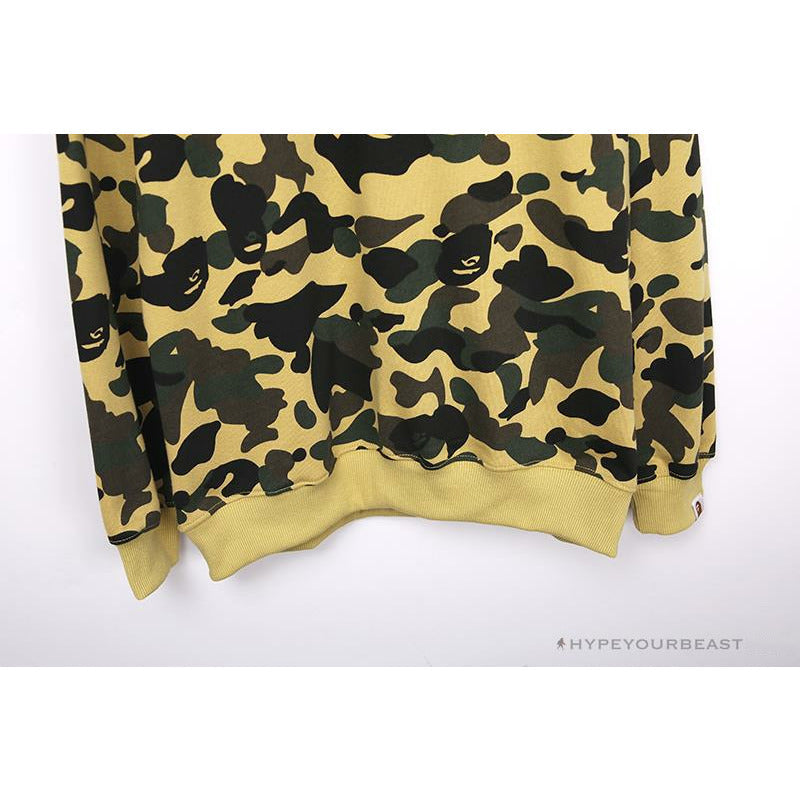 BAPE Classic Ape Head Embroidered Camouflage Long Sleeve Shirt 'YELLOW'