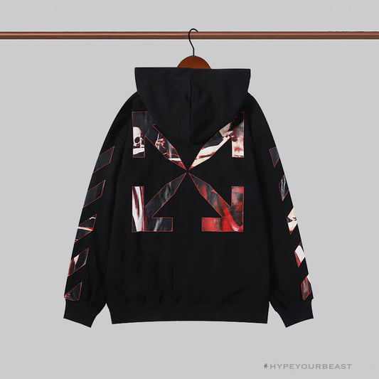 OFF-WHITE Skull and Writing Hoodie 'BLACK'