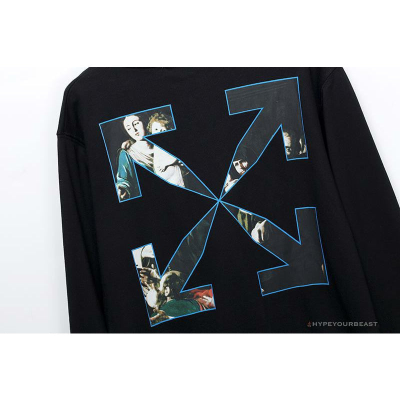 OFF-WHITE New Madonna Painting Cotton Terry Long Sleeve Shirt 'BLACK'