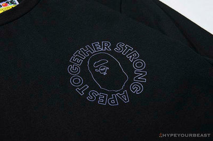 BAPE APES TOGETHER English Alphabet Ape Head Long Sleeve Shirt 'BLACK'