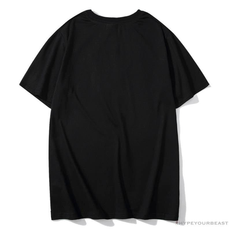 BAPE Classic Basic Ape Man Head English LOGO Tee Shirt 'BLACK'