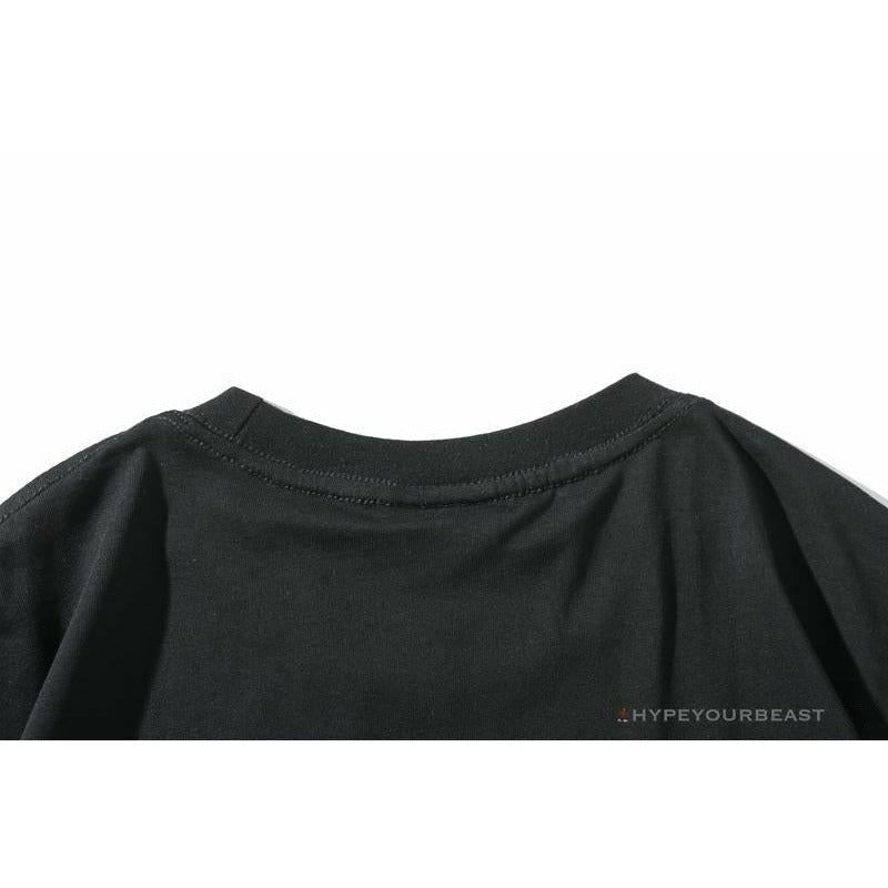 BAPE Messy Letters Upside Down Little Ape Head Tee Shirt 'BLACK'
