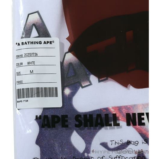 BAPE Universe Solar System Ape Man Head Tee Shirt 'WHITE'