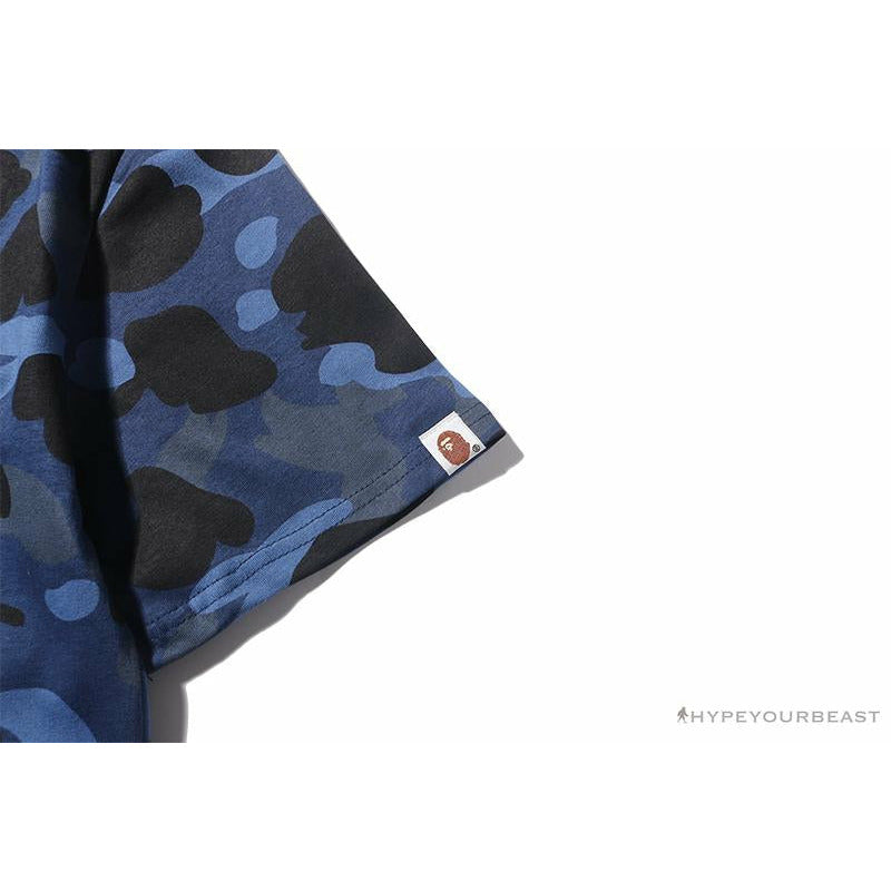 BAPE Camouflage Shark Head Classic Cotton Short Sleeve Tee Shirt 'BLUE'
