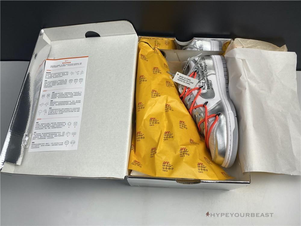 Nike Off-White X Dunk Low 'Metallic Silver’