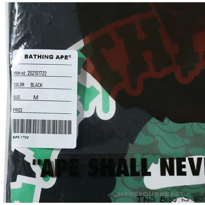 BAPE Paint Splash Green Camouflage Tee Shirt 'BLACK'