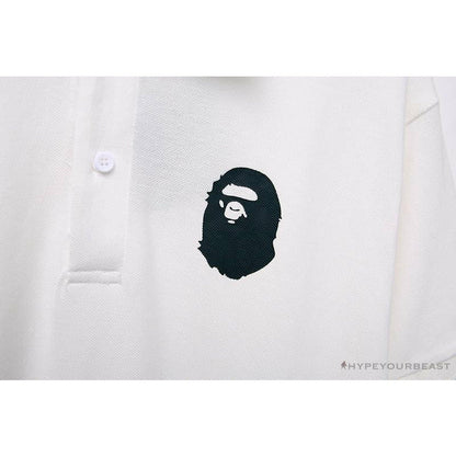 BAPE Classic Ape Head Print Versatile Polo Shirt 'WHITE'