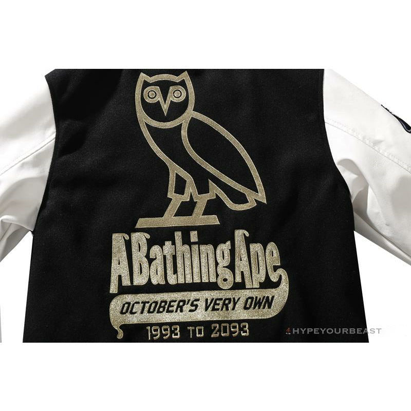 BAPE OVO Patchwork Baseball Owl Jacket