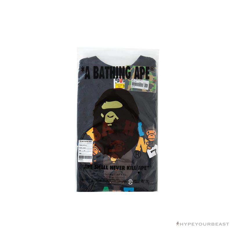 BAPE Baby Milo Color Letter Monkey Tee Shirt 'BLACK'