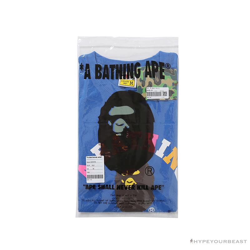 BAPE Little Ape Head Colorful Classic Tee Shirt 'BLUE'