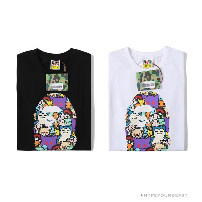 BAPE Pokémon Co-branded Ape Head Tee Shirt 'WHITE'