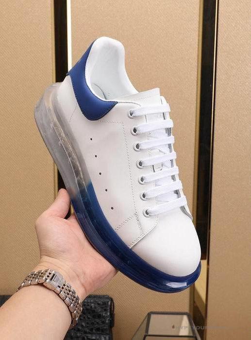 Alexander McQueen White / Blue Rubber Sole Air Platform Sneaker