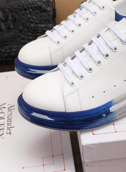 Alexander McQueen White / Blue Rubber Sole Air Platform Sneaker