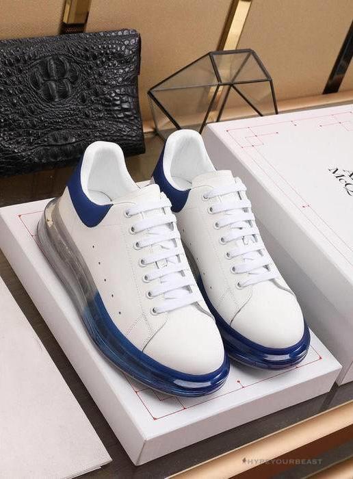 Alexander McQueen White / Blue Rubber Sole Air Platform Sneaker
