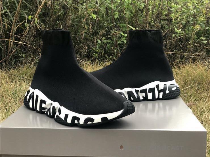 BCG Sock Sneakers 'Graffiti - Black White'