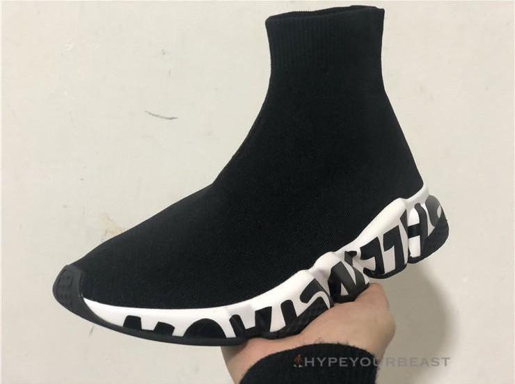 BCG Sock Sneakers 'Graffiti - Black White'