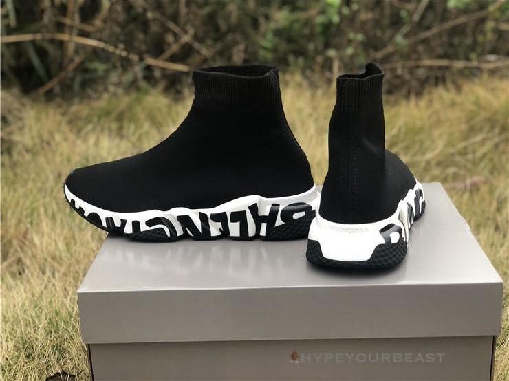 BCG Sock Sneakers 'Graffiti - Black White'