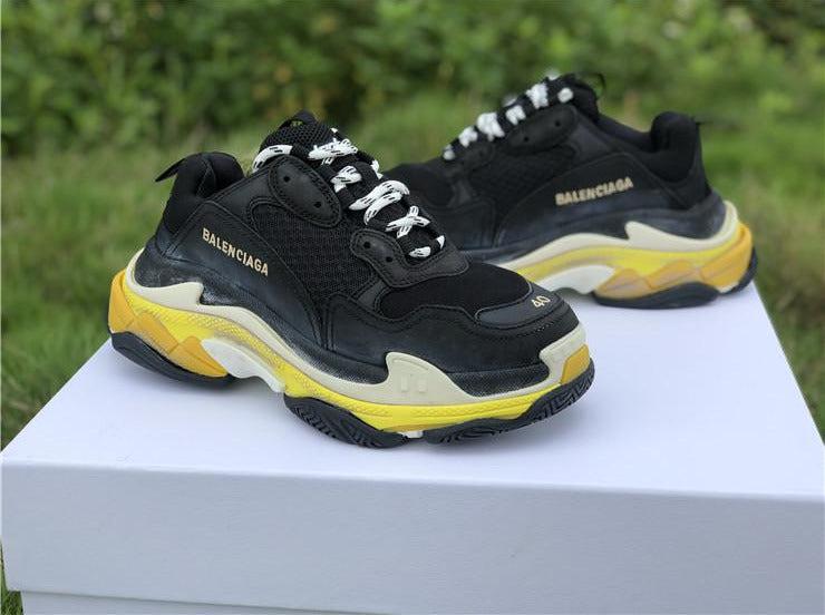 BCG Triple S Sneakers Black / Yellow