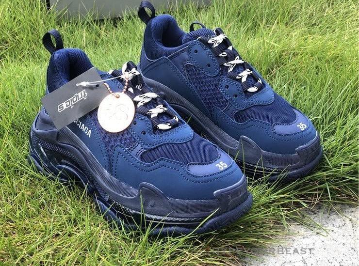 BCG Triple S Clear Sole Navy Blue