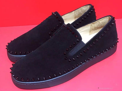 CL Black Spikes Orlato Flat Red Bottom