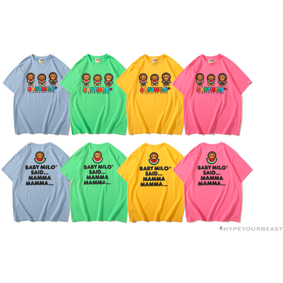 BAPE Baby Milo Watermelon Little Monkey Tee Shirt 'YELLOW'