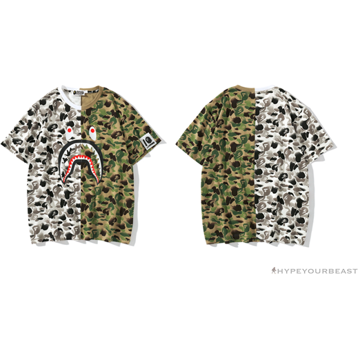BAPE Chinese Style Ink 10th Anniversary Camouflage Tee Shirt 'Green & White'