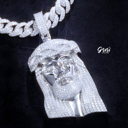 925S & VVS MOISSANITE JESUS IN WHITE GOLD