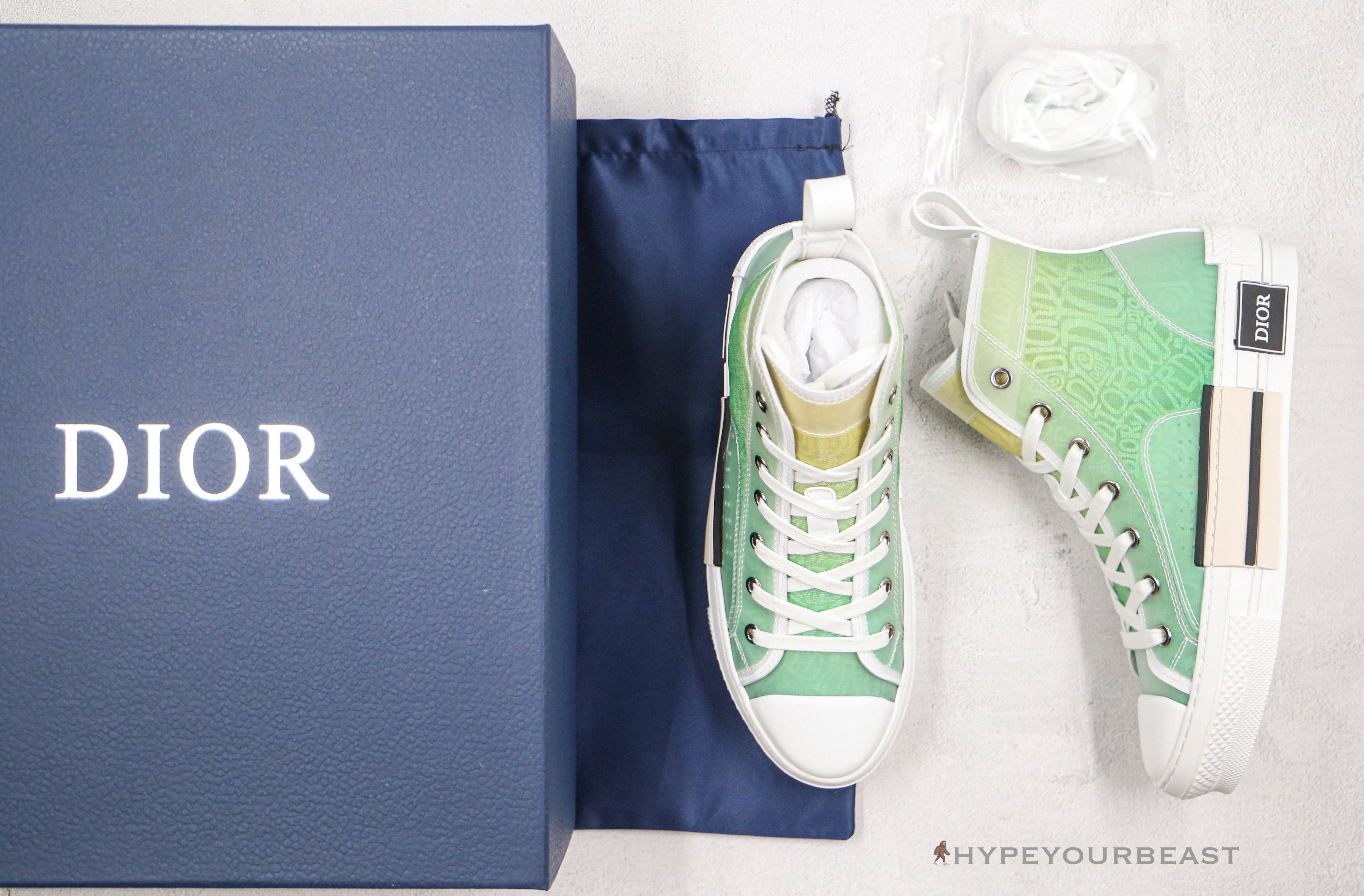 Dior B23 High Top Yellow Green