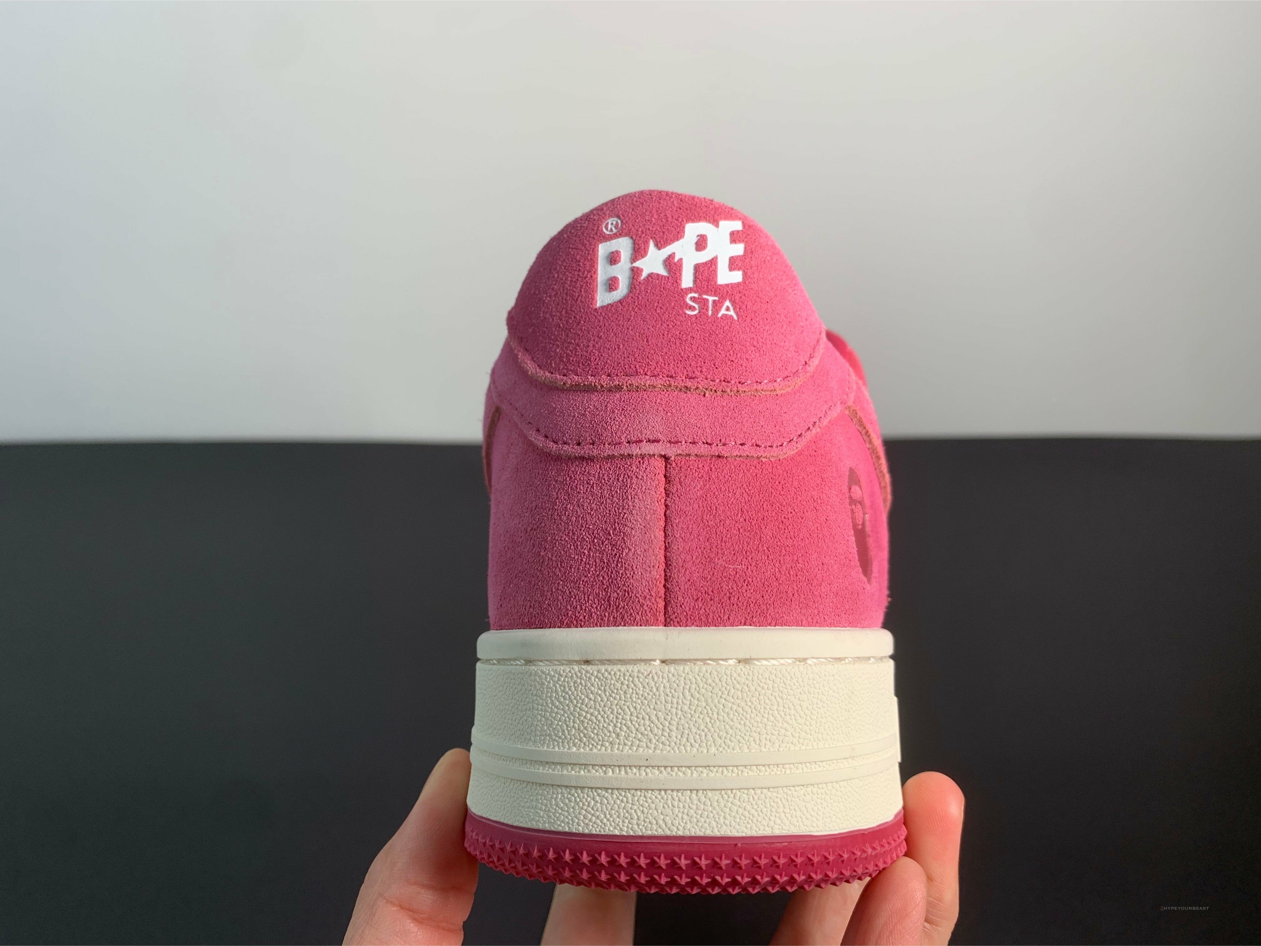 A Bathing Ape Bape Sta Pink Suede Shoes