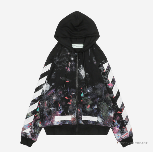 Off White Galaxy Hoodie Black