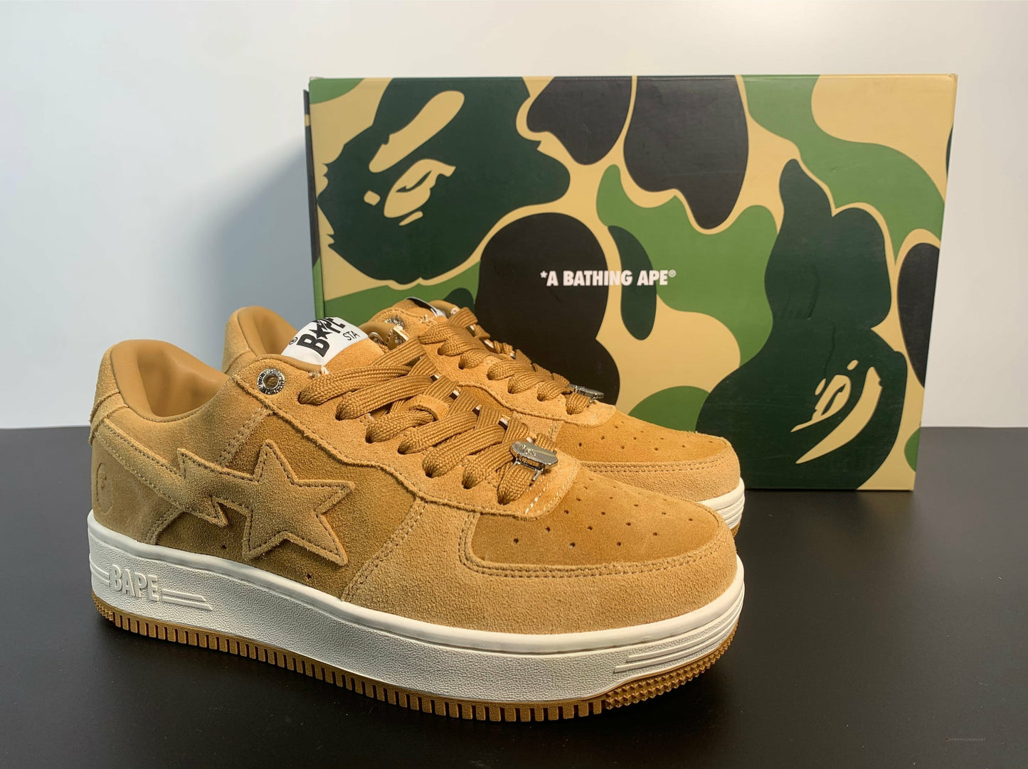A Bathing Ape Bape Sta Beige Suede