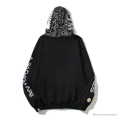 Bape Sta Shark Full Zip Up Hoodie Black