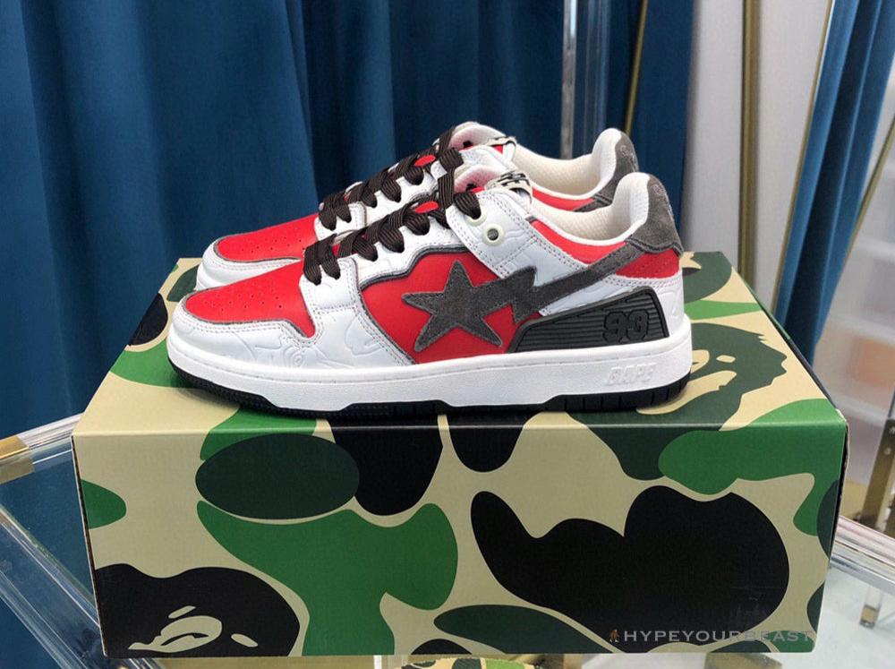 Bape Sta Low Top Sneakers Red Brown