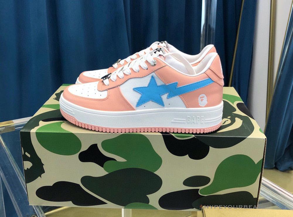 Bape Sta Low Top Sneakers Pastel Pink Blue
