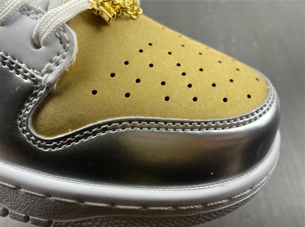 Nike Dunk Low Silver Gold Metallic
