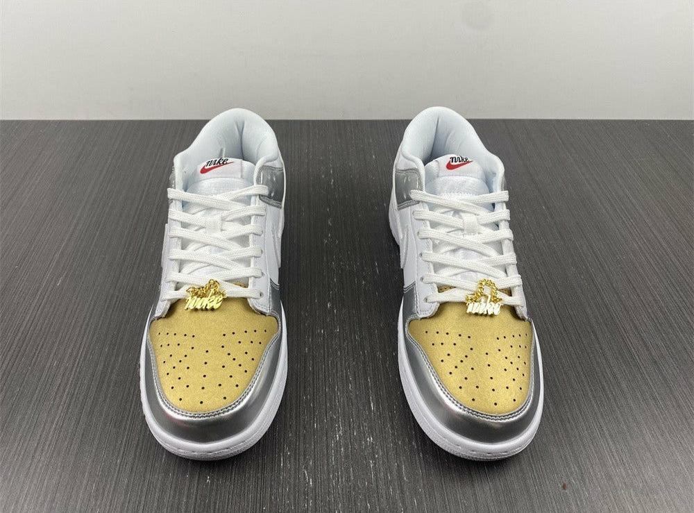 Nike Dunk Low Silver Gold Metallic