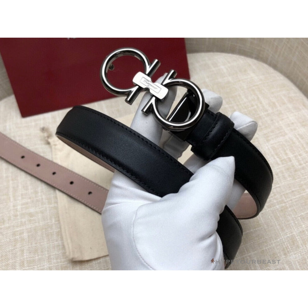 SFG Men's Double G Leather Black Belt