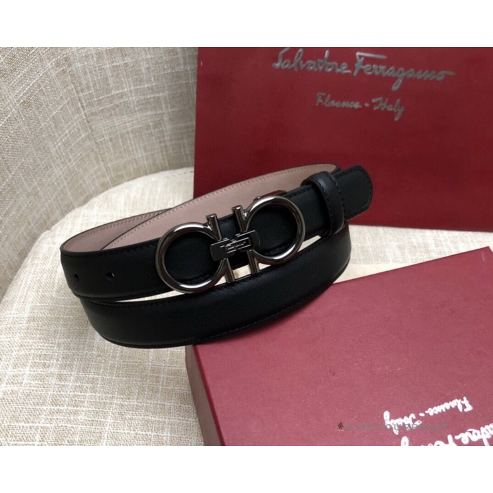 SFG Men's Double G Leather Black Belt