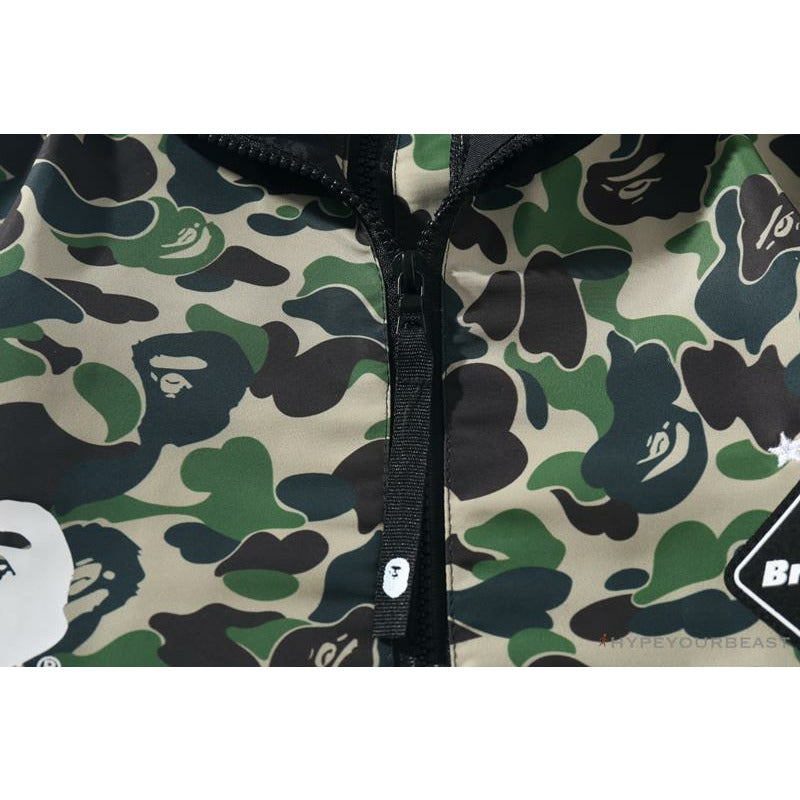 BAPE x FCRB Joint Double Zip Camouflage Hoodie 'GREEN'
