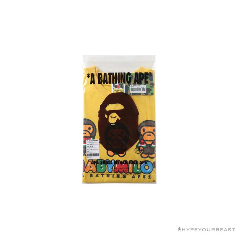 BAPE Baby Milo Watermelon Little Monkey Tee Shirt 'YELLOW'