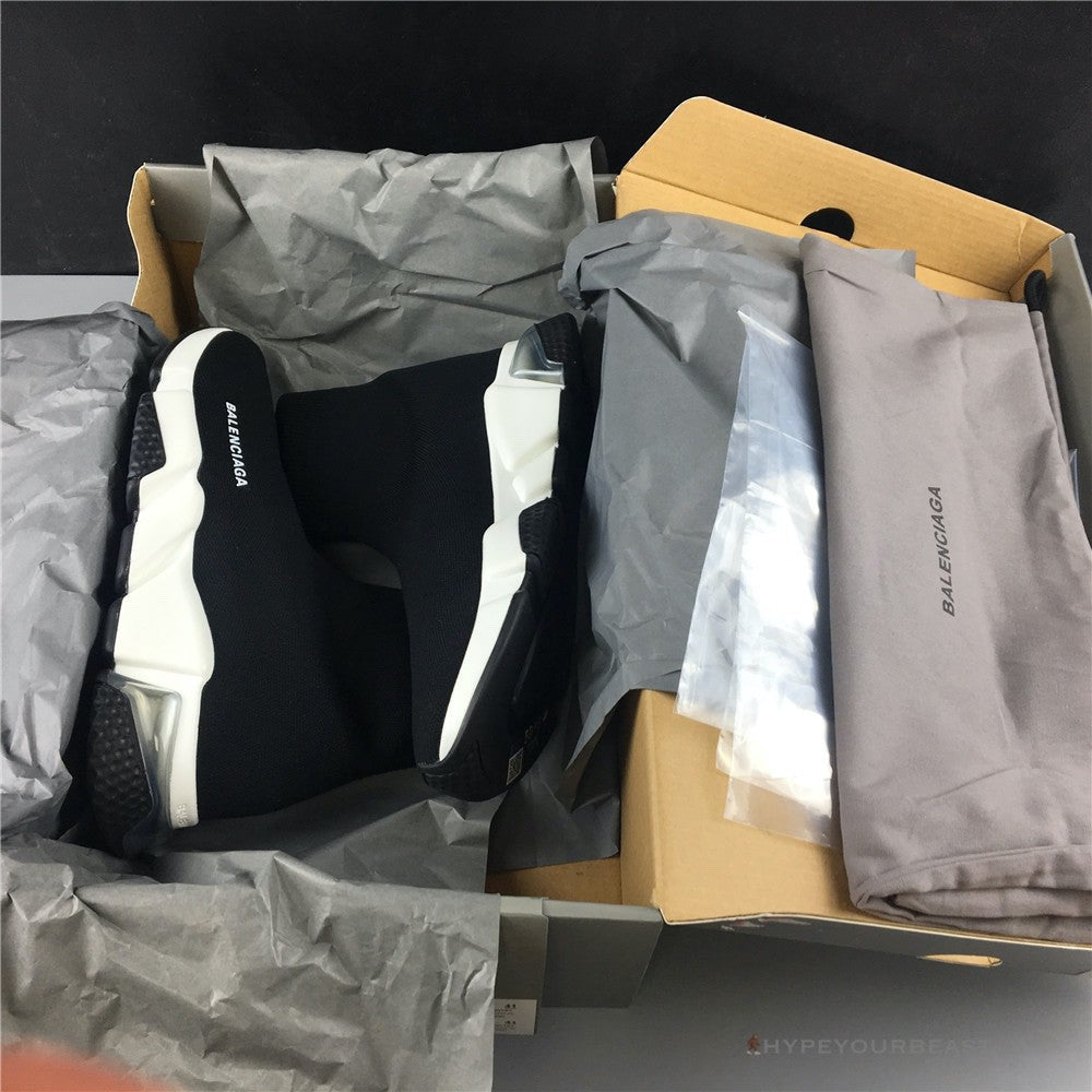 BCG Sock Sneakers Clear Sole - Black