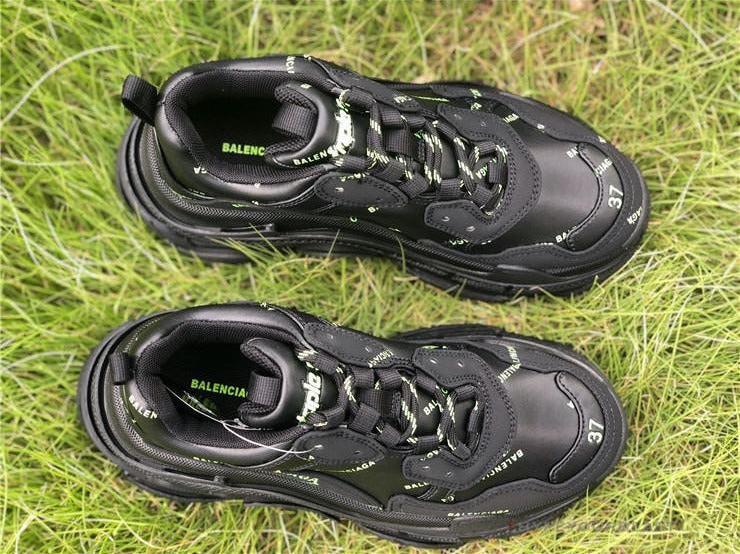 BCG Triple S Allover Logo - Black Fluo Yellow