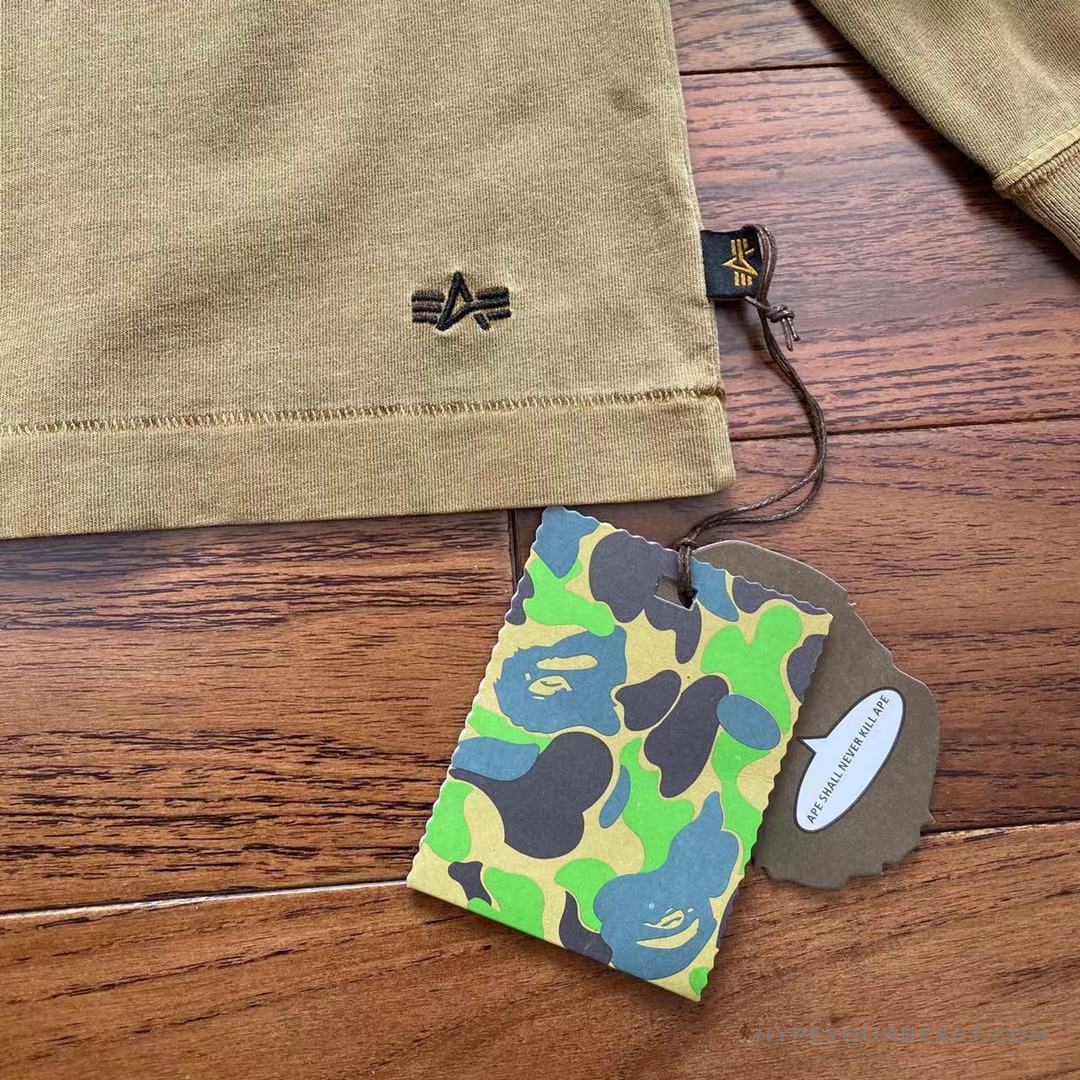 Bape Long Sleeve Tee Shirt Brown