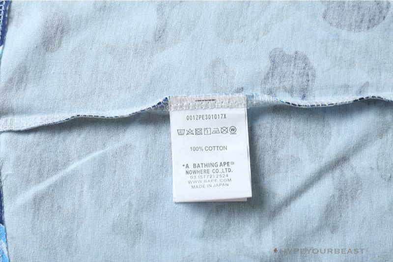 BAPE Ape Head Star Camouflage Shading Tee Shirt 'BLUE'