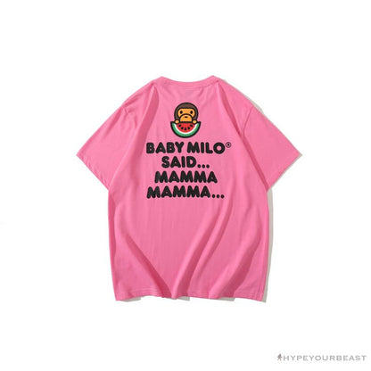 BAPE Baby Milo Watermelon Little Monkey Tee Shirt 'PINK'