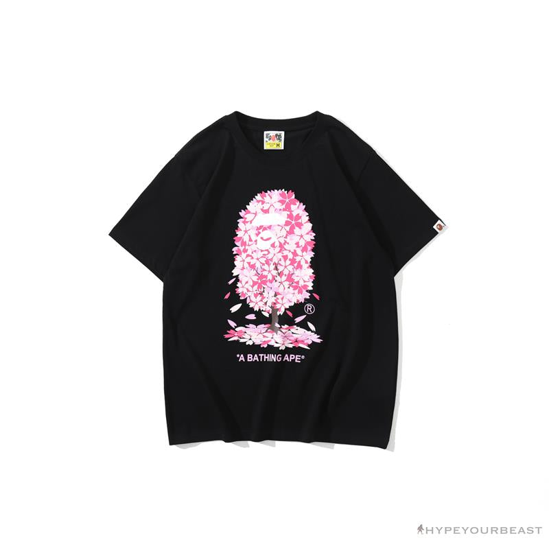BAPE Japan Limited Edition Pink Cherry Tree Tee Shirt 'BLACK'