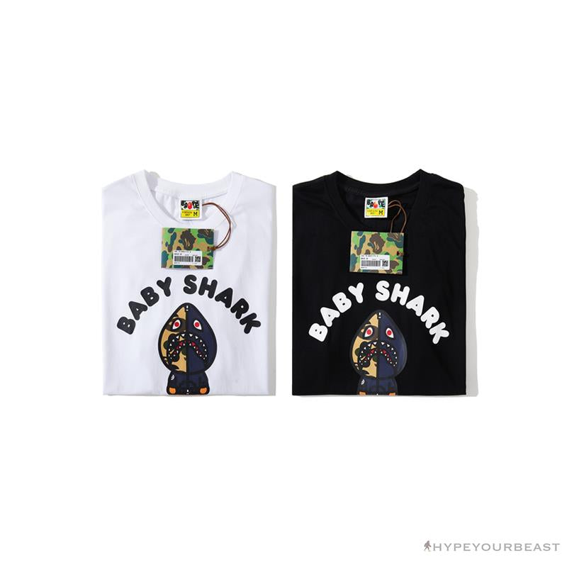 BAPE Baby Shark Blue Shark Tee Shirt 'BLACK'